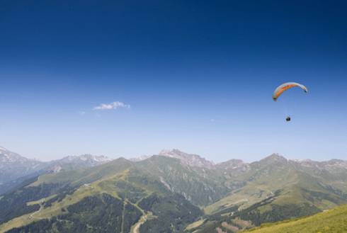 Paragleiten Landschaftspanorama 