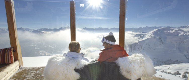 Skitag in der Sonne ausklingen lassen