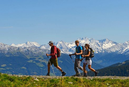 Wandern im Sommer im Zillertal mit Bergpanorama