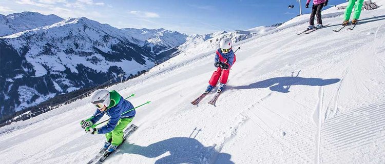 Skifahren mit Kinder