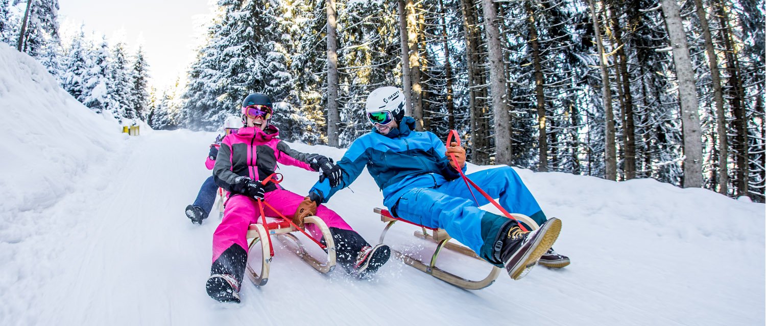 Spaß beim Rodeln Rodelbahn Spieljoch 