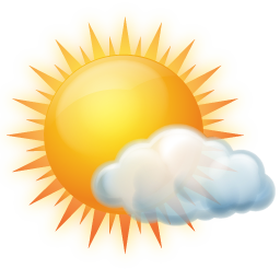 bewölkt mit Sonnenstunden