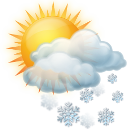 Snow, sunshine, clouds